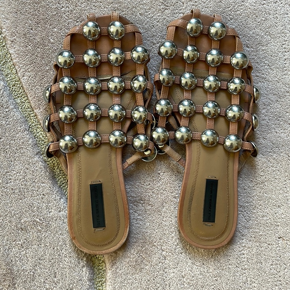 Alexander Wang Leather Studded Sandals Size 37.5 EU (Size 7 US)